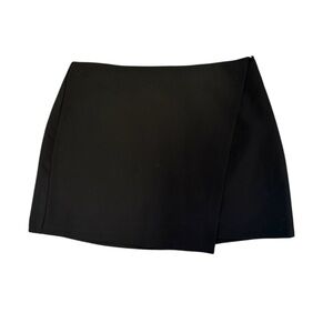 Abercrombie & Fitch Black Wrap Skort Size L High Rise Mini